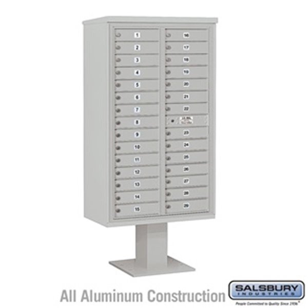 Salsbury Salsbury 3415D-29GRY 70-0.25 in. Pedestal Mounted 4C Horizontal Mailbox Unit with 15 Door High Unit - Double Column - 29 MB1 Doors; Gray 3415D-29GRY